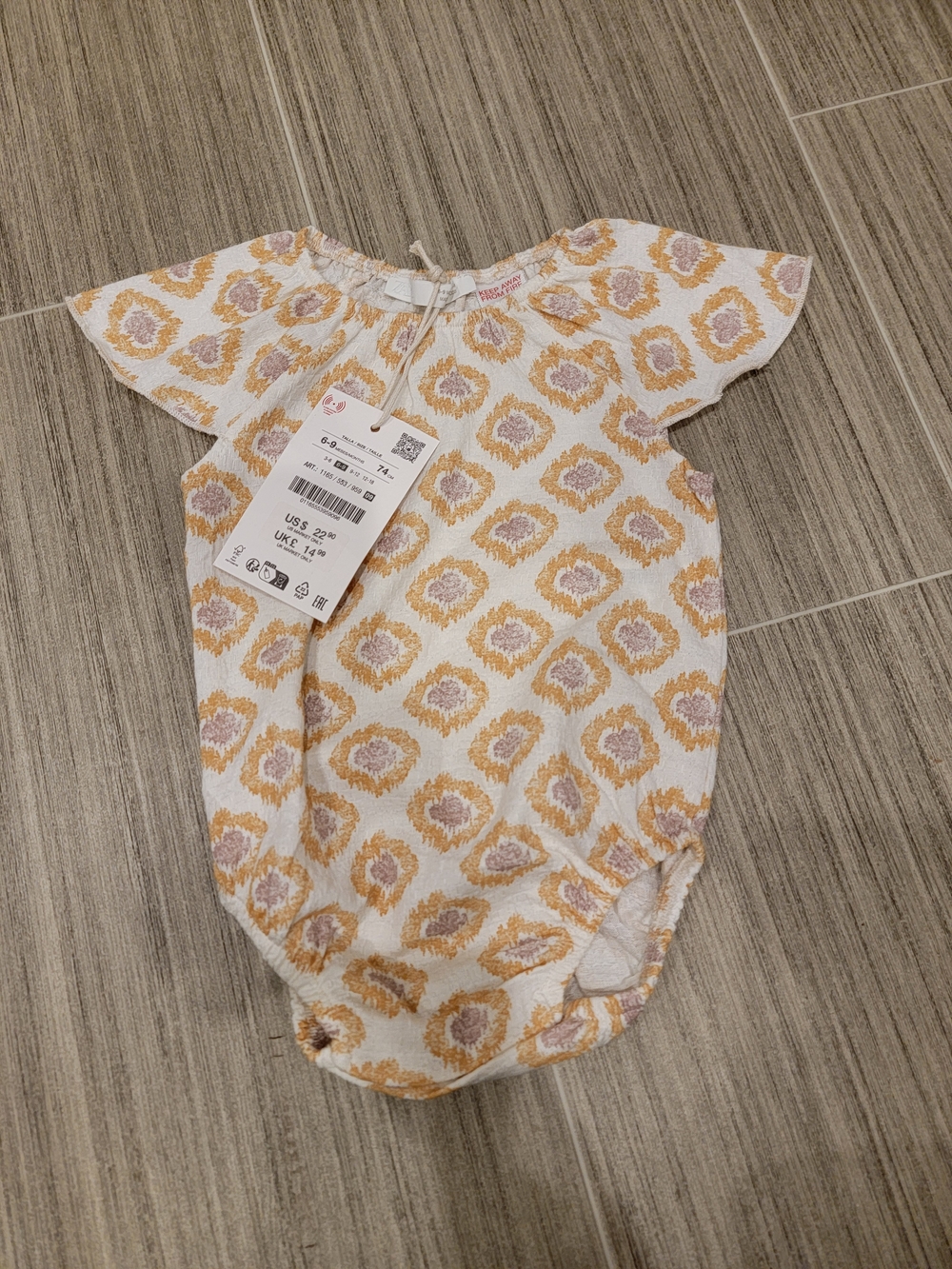 Zara Romper 6-9m NWT